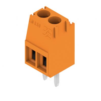 WEIDMULLER LM 3.50/02/90 4.5SN OR BX Zacisk płytki drukowanej, 3.50 mm, Liczba biegunów: 2, Kierunek odejścia przewodu: 90°, Przyłącze z jarzmem 1667760000 /100szt./ (1667760000)