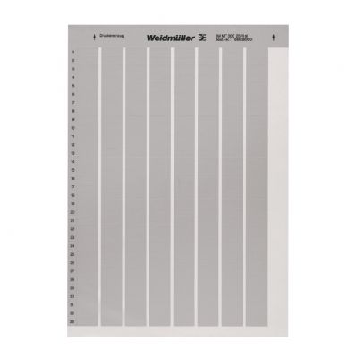 WEIDMULLER LM MT300 20/8 SI Oznaczenie urządzenia, samoprzylepny, 20.3 mm, poliester, bez PVC, srebrny 1686380001 /10szt./ (1686380001)