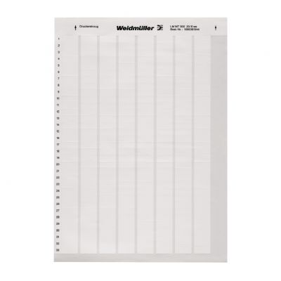 WEIDMULLER LM MT300 20/8 WS Oznaczenie urządzenia, samoprzylepny, 20.3 mm, poliester, bez PVC, biały 1686381044 /10szt./ (1686381044)