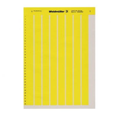 WEIDMULLER LM MT300 20/8 GE Oznaczenie urządzenia, samoprzylepny, 20.3 mm, poliester, bez PVC, żółty 1686381687 /10szt./ (1686381687)