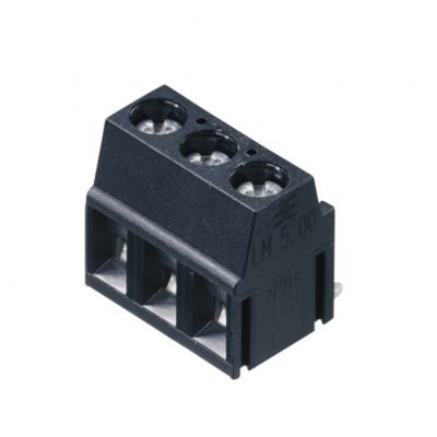 WEIDMULLER LM 5.00/03/180 3.5SN BK BX Zacisk płytki drukowanej, 5.00 mm, Liczba biegunów: 3, Kierunek odejścia przewodu: 180°, Przyłącze z jarzmem 1715280000 /500szt./ (1715280000)