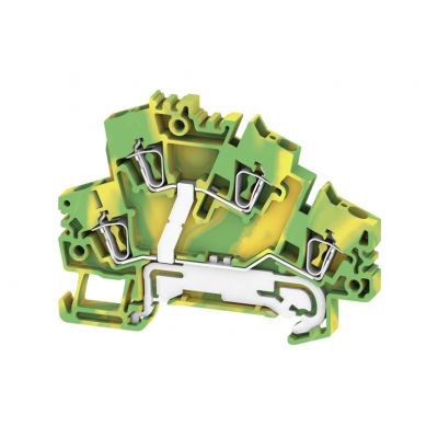 WEIDMULLER ZDK 2.5-2PE Zacisk modułowy wielorzędowy, złącze sprężynowe, 2.5 mm², liczba poziomów: 2, zielony / żółty 1791010000 /50szt./ (1791010000)