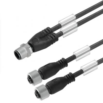 WEIDMULLER SAIL-ZW-M12BG-2/4-5.0U Przewód adaptera czujnika-siłownika (zmontowany), Kabel połączeniowy, M12 / M12, 4, 5 m, Podwójne okablowanie, pin, prosty, 2x gniazdo, proste, czarny 1812550500 /1sz (1812550500)