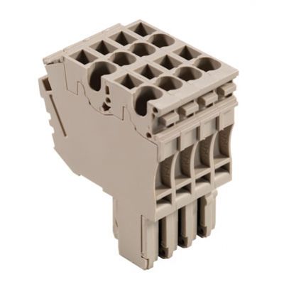 WEIDMULLER ZP 2.5/2AN/QV/4 Wtyczka (terminal), złącze wtykowe, 2.5 mm², 500 V, 24 A, Liczba biegunów: 4, Ciemnobeżowy 1815760000 /20szt./ (1815760000)