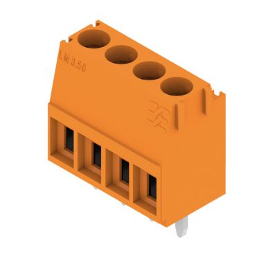 WEIDMULLER LM 3.50/04/90 3.2SN OR BX Zacisk płytki drukowanej, 3.50 mm, Liczba biegunów: 4, Kierunek odejścia przewodu: 90°, Przyłącze z jarzmem 1845040000 /100szt./ (1845040000)
