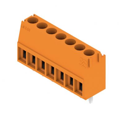 WEIDMULLER LM 3.50/07/90 3.2SN OR BX Zacisk płytki drukowanej, 3.50 mm, Liczba biegunów: 7, Kierunek odejścia przewodu: 90°, Przyłącze z jarzmem 1845060000 /50szt./ (1845060000)