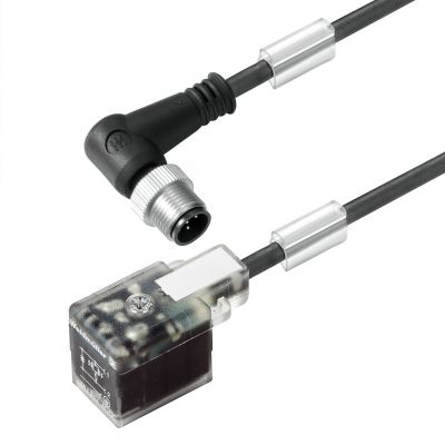 WEIDMULLER SAIL-VSB-M12W-3.0U Przewód zaworu (zmontowany), wtyk kątowe - wtyk zaworowy, Forma B przemysłowa (11 mm), M12 = A, Długość kabla: 3 m, PUR, czarny 1857700300 /1szt./ (1857700300)