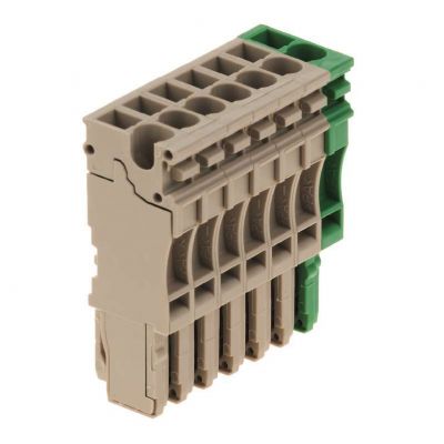 WEIDMULLER ZP 2.5/1AN/7 GN/BE Wtyczka (terminal), złącze wtykowe, 2.5 mm², 500 V, 24 A, Liczba biegunów: 7, zielony, Ciemnobeżowy 1867140000 /25szt./ (1867140000)