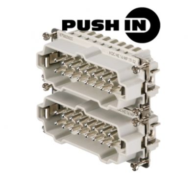 WEIDMULLER HDC HE 16 MP  17-32 Wkład styku (złącza przemysłowe), złącze męskie, 500 V, 16 A, Liczba biegunów: 16, PUSH IN, Wielkość konstrukcyjna: 6 1875800000 /1szt./ (1875800000)