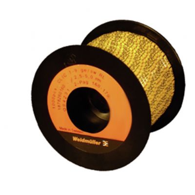WEIDMULLER CLI C 1-9 GE/SW 180-199 2-PAG RL System kodowania kabli, 2.5 - 5 mm, 4.2 mm, Nadrukowane znaki: Liczby, PVC, miękkie, bez kadmu, żółty 1878260180 /1000szt./ (1878260180)