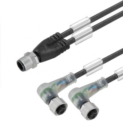 WEIDMULLER SAIL-ZW-M12BW-3L1.5U Przewód adaptera czujnika-siłownika (zmontowany), Kabel połączeniowy, M12 / M12, 3, 1.5 m, Podwójne okablowanie, pin, prosty, 2x gniazdo, kątowe, czar 1912110150 /1szt. (1912110150)