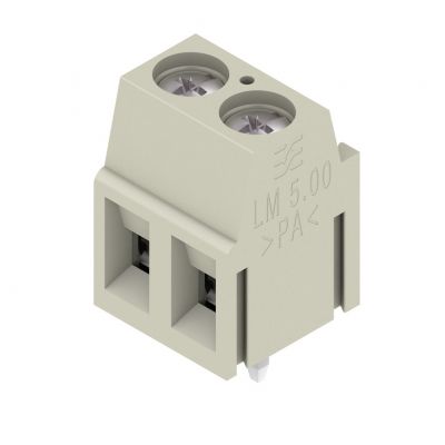 WEIDMULLER LM 5.00/02/90 3.5SN GY BX Zacisk płytki drukowanej, 5.00 mm, Liczba biegunów: 2, Kierunek odejścia przewodu: 90°, Przyłącze z jarzmem 1913110000 /500szt./ (1913110000)