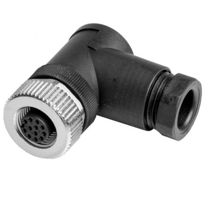 WEIDMULLER SAIBW-12/9-(TL) Wtyczka okrągła (możliwość dostosowania), Gniazdo, kątowe, Połączenie lutowane, M12, 0.14 mm², 0.25 mm², 6 - 8 mm, Liczba biegunów: 12, Przyłącze ekra 1925870000 /1szt./ (1925870000)