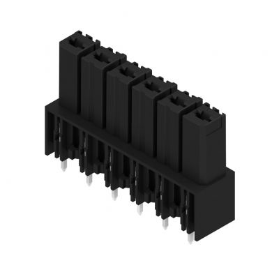 WEIDMULLER BVL 7.62HP/06/180 3.5SN BK BX Wtyki PCB (złącza płyty), 7.62 mm, Liczba biegunów: 6, kąt odejścia: 180° 1928660000 /50szt./ (1928660000)