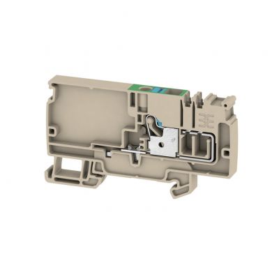 WEIDMULLER AAP11 6 FE Zacisk zasilający, PUSH IN, 6 mm², Liczba potencjałów w rzędzie: 1, TS 35, Ciemnobeżowy, kolor elementów uruchamiających: niebieski 1988140000 /20szt./ (1988140000)