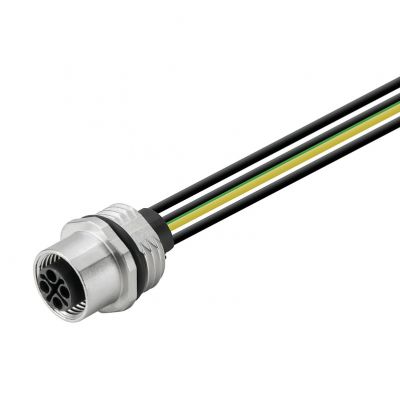 WEIDMULLER SAIE-M12B-4-S-0.3U-M16 Wtyczka okrągła, wbudowana (z kablem), M12, Liczba biegunów: 4, 0.3 m, Dławnice kablowe: M 16 1993620000 /1szt./ (1993620000)