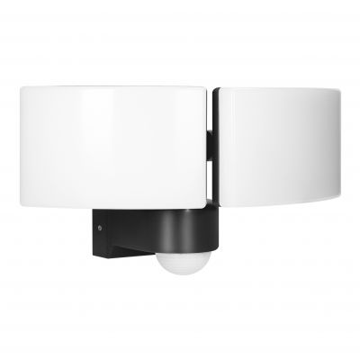 TOS DUO LED 2x20W podwójny naświetlacz ogrodowy z PIR 2x1600lm IP65 4000K neutralna biel  PC czarny AD-NL-6603BLR4 ORNO (AD-NL-6603BLR4)