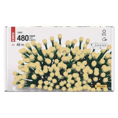 Lampki choinkowe kulki 480 LED ciepła biel timer EMOS (D5AW05)
