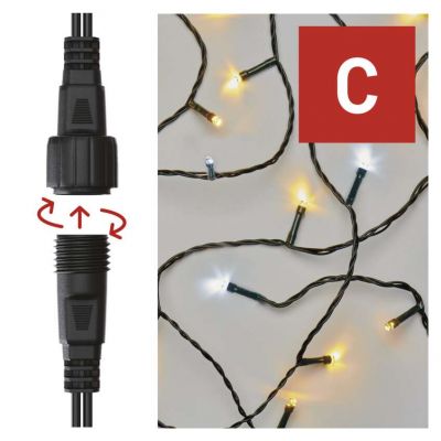 Oświetlenie łączone Standard - łańcuch 100 LED 10m ciepła + zimna biel, IP44, timer EMOS (D1AN01)