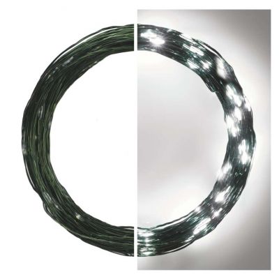 Lampki świąteczne nano łezki 150 LED 15m zimna biel IP44 timer EMOS (D3AC05)