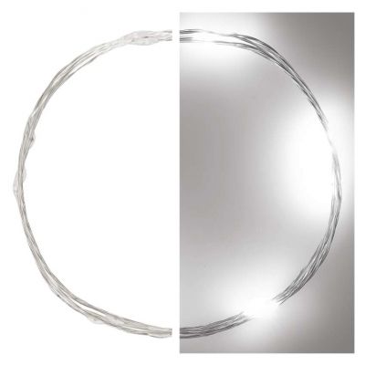 Lampki świąteczne łezki 10 LED 0,9m zimna biel IP20 timer EMOS (D3AC06)