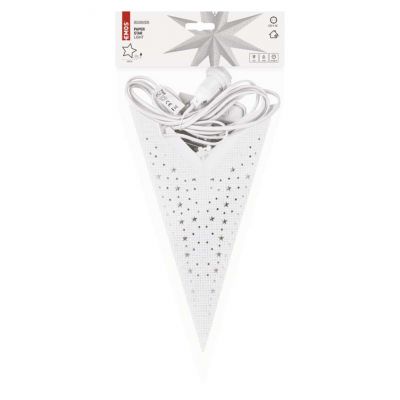 Dekoracja gwiazda papierowa, srebrna, 60 cm, na żarówkę E14, IP20 EMOS (DCAZ09)