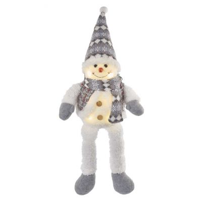 Ozdoba LED siedzący bałwanek świąteczny, 21x12x31 cm, 3x AA ciepła biel, IP20 EMOS (DCFW02)