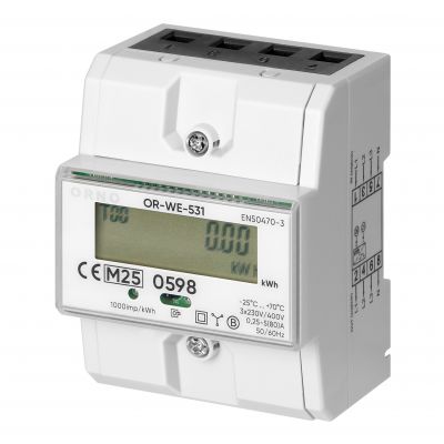 3-fazowy licznik energii elektrycznej 80A MID 3 moduły DIN TH-35mm OR-WE-531 ORNO (OR-WE-531)