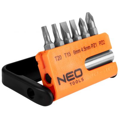 Końcówki wkrętakowe z uchwytem zestaw 7szt, NEO 06-101 GTX (06-101)