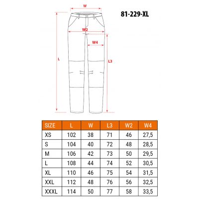 Spodnie robocze JEANS r. XL/54 DENIM do pasa 81-229-XL NEO TOOLS GTX (81-229-XL)