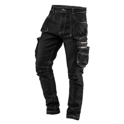 Spodnie robocze jeans denim 5-kieszeni czarne do pasa bawełna L 81-233 NEO GTX (81-233-XL)