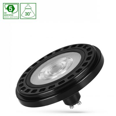 Żarówka LED AR111 GU10 230V 20W COB 30ST NW b. neutralna RA90 CZARNY 5 lat gw. Spectrum LED (WOJ+16897)