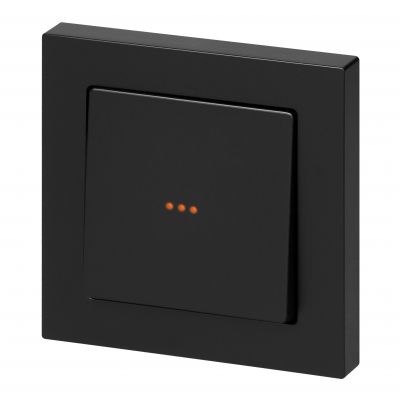 Łącznik podtynkowy schodowy z podświeleniem Malta, 10A, 250V, WP-5M/S, czarny mat (FMS-102/P/B)