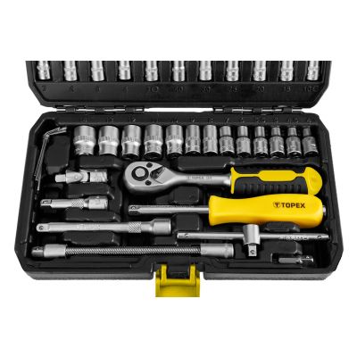Klucze nasadowe 1/4" zestaw 46szt, TOPEX 38D640 GTX (38D640)