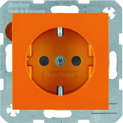 BERKER B.X/S.1 Gniazdo SCHUKO z uziemieniem zaciski śrubowe pomarańczowy 41438914 HAGER (41438914)