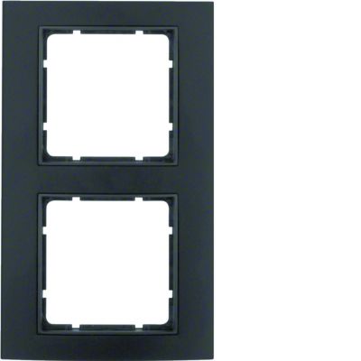 BERKER B.3 Ramka podwójna aluminium czarna/antracyt 10123005 HAGER (10123005)
