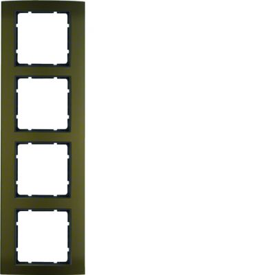 BERKER B.3 Ramka poczwórna aluminium brązowa/antracyt 10143001 HAGER (10143001)