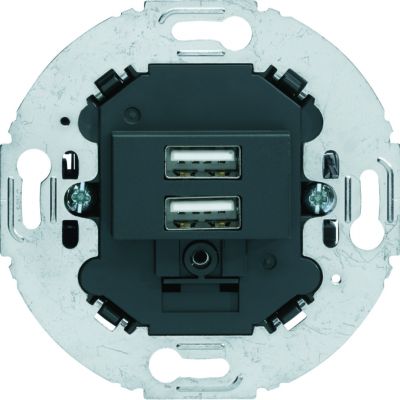 BERKER Mechanizm gniazda USB ładowania do serii obrotowych 3.0A 230V antracyt mat 260215 HAGER (260215)