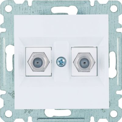 lumina Złącze podwójne typu F biały WL3260 HAGER (WL3260)