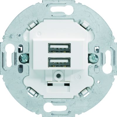 BERKER Mechanizm gniazda USB ładowania do serii obrotowych 3.0A 230V biały mat 260219 HAGER (260219)