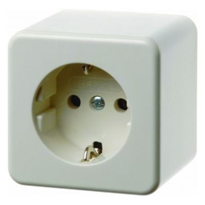 BERKER Elementy natynkowe Gniazdo SCHUKO kremowy 470040 HAGER (470040)