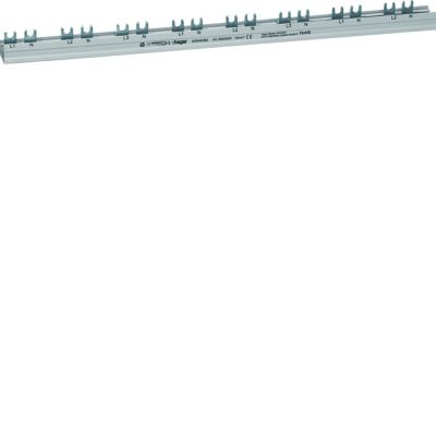 Szyna grzebieniowa widełkowa pozioma L1N L2N L3N przerwa 1M 12mm2 63A 24M KDN463BZ HAGER (KDN463BZ)