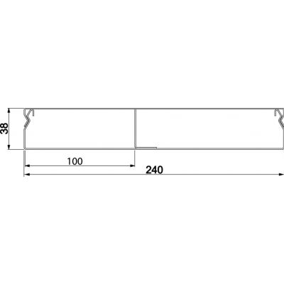 tehalit.UK Kanał do wylewki podłogowej 2-komorowy 240X38mm stal UK240382 HAGER (UK240382)