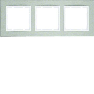 BERKER B.7 Ramka potrójna pozioma stal szlachetna/biała mat 10233609 HAGER (10233609)