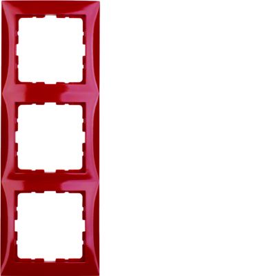 BERKER B.Kwadrat Ramka potrójna czerwony połysk 10138962 HAGER (10138962)