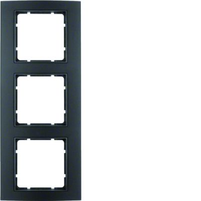 BERKER B.3 Ramka potrójna aluminium czarna/antracyt 10133005 HAGER (10133005)