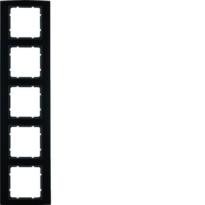BERKER B.3 Ramka pięciokrotna aluminium czarna/antracyt 10153005 HAGER (10153005)