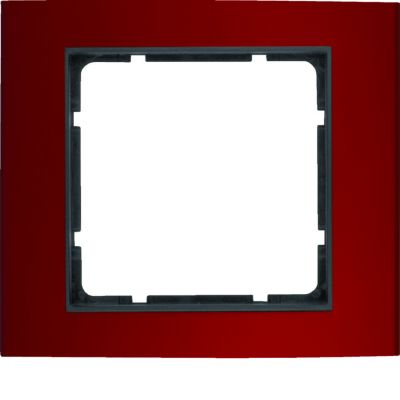 BERKER B.3 Ramka pojedyncza aluminium czerwony/antracyt 10113012 HAGER (10113012)