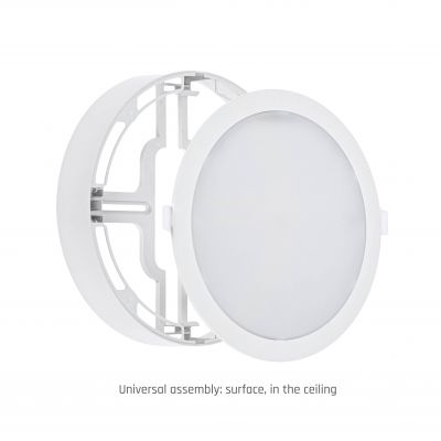 Oprawa lampa ALGINE ECO 2w1 natynkowa-podtynkowa DOWNLIGHT 18W NW 230V 110st IP20 IK06 223x35mm BIAŁY okrągła (SLI037029NW_PW)