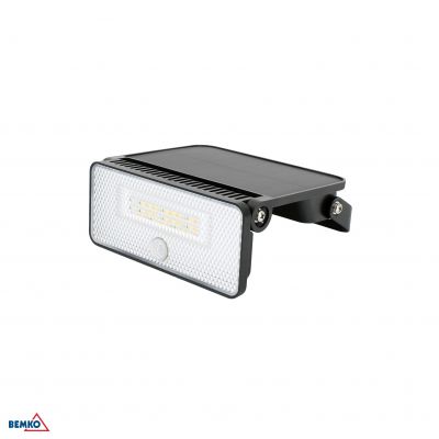 NAŚWIETLACZ LAMPA SOLARNA LED 3 barwy świecenia SOKER 8W 1000lm 3000K/4000K/6500K IP54 CZARNY Czujni (C83-SOK-008BL-CCT-PIR)